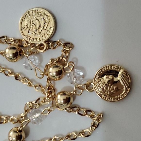 Fashion Gold Tone Casual Coin Women Girl Bracelet - Picture 5 of 7